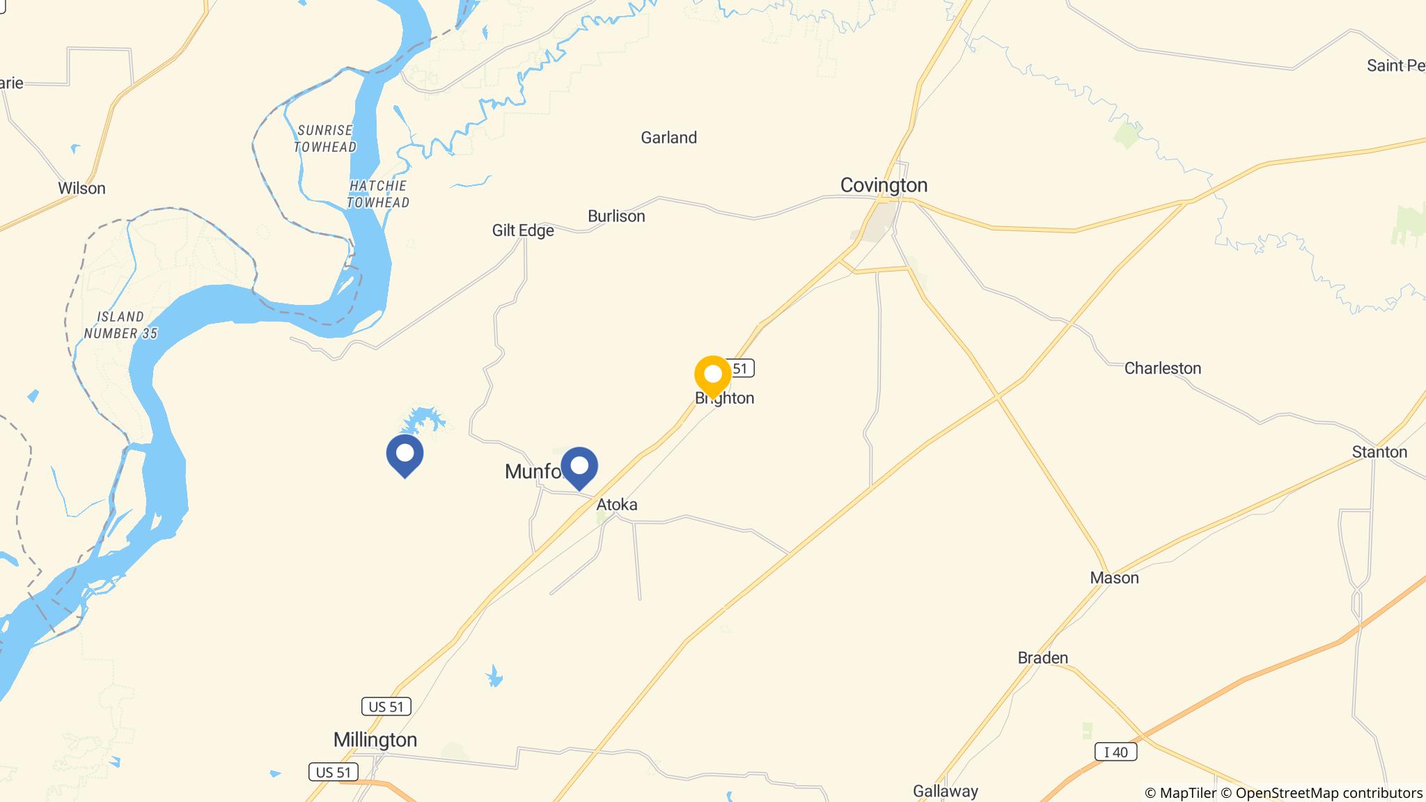 Street map of the ATM area