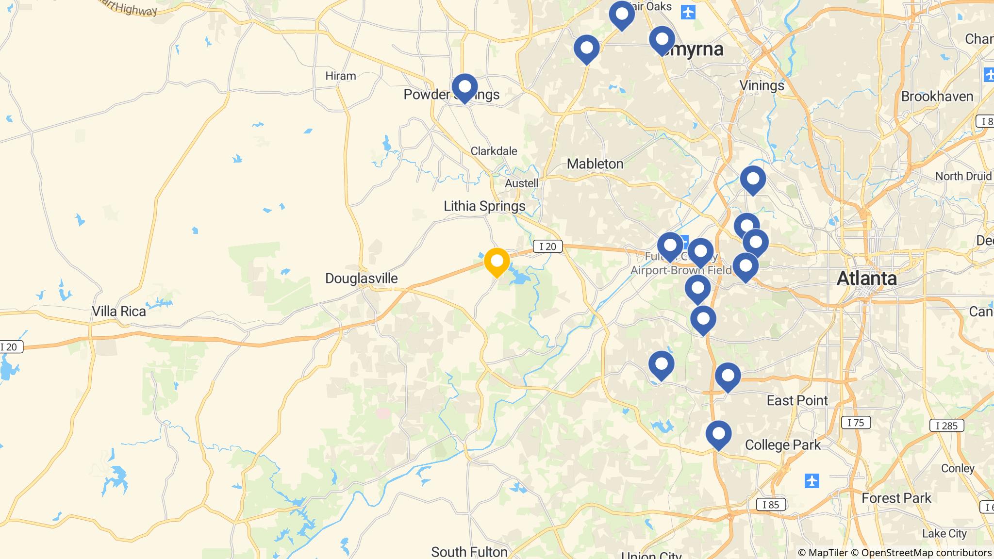 Street map of the ATM area