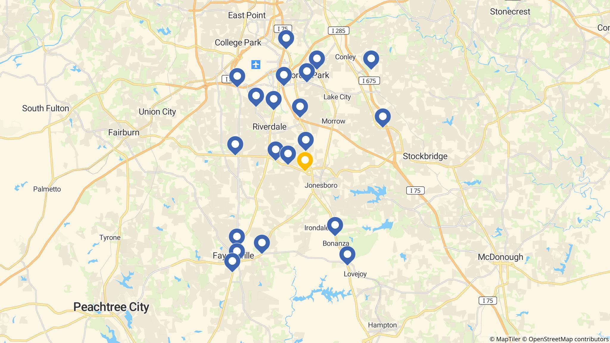 Street map of the ATM area