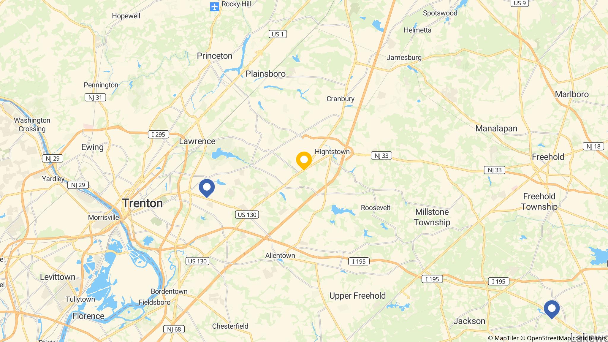 Street map of the ATM area