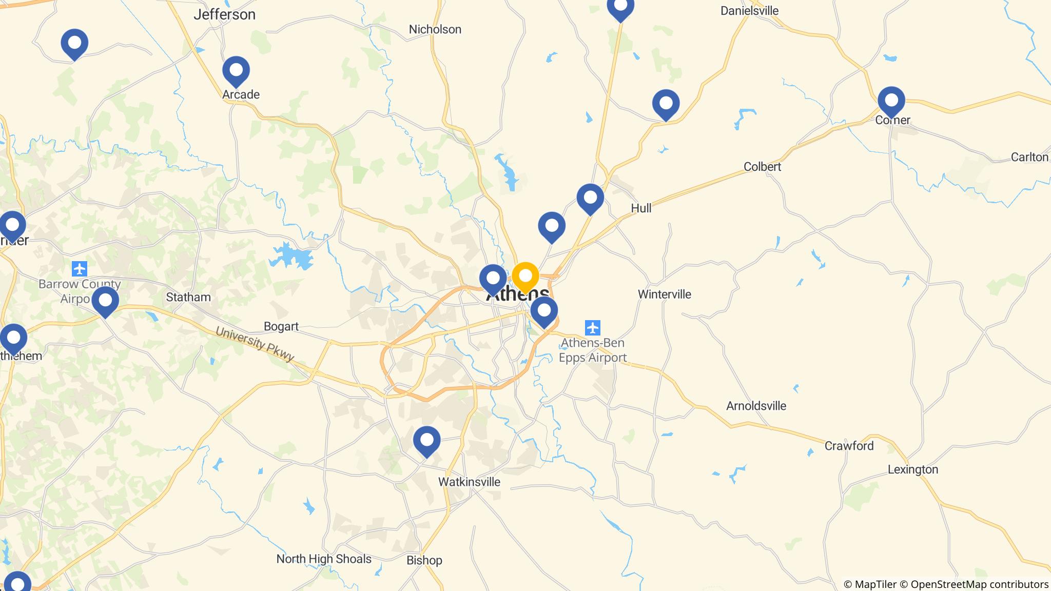 Street map of the ATM area