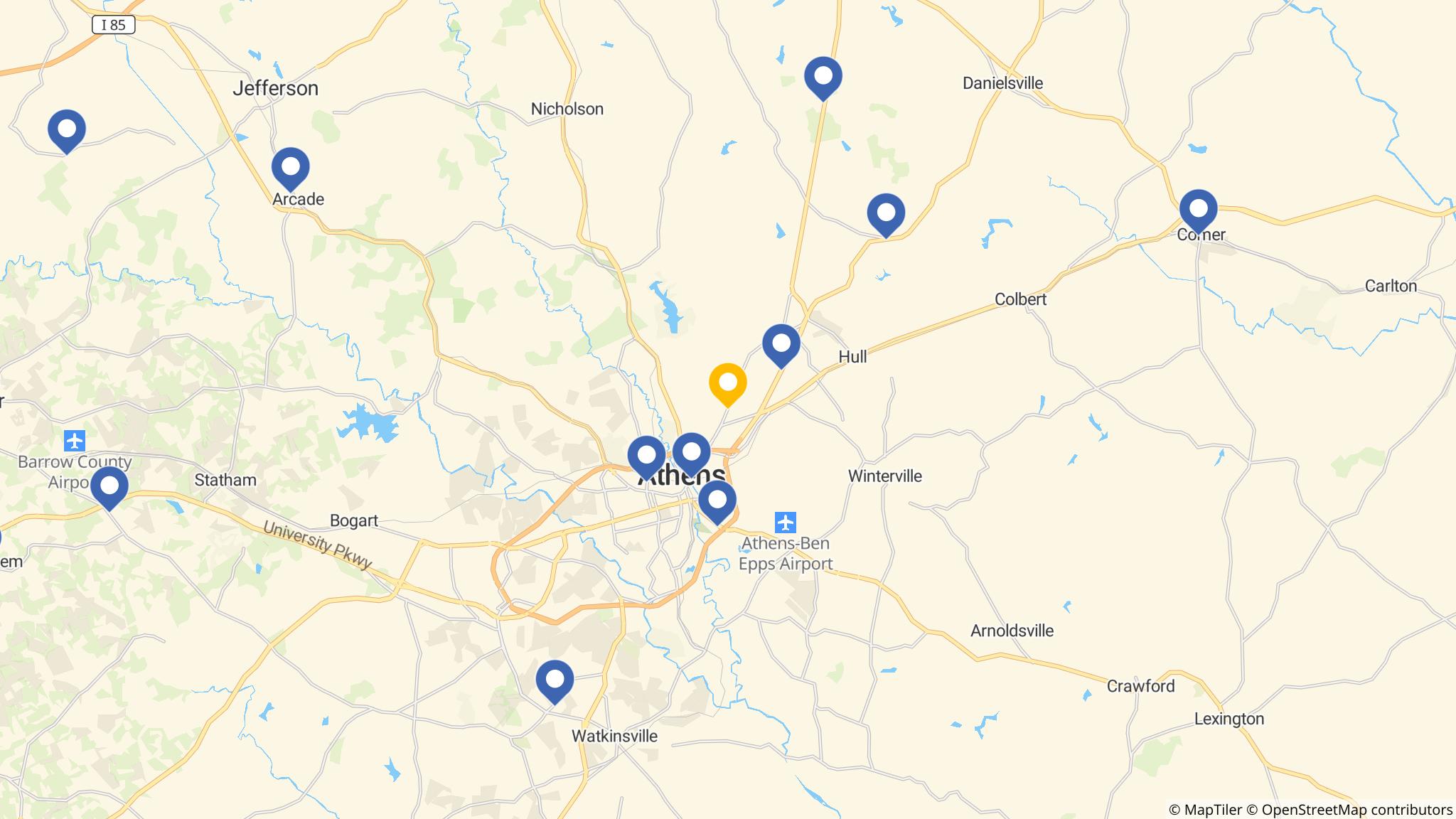 Street map of the ATM area