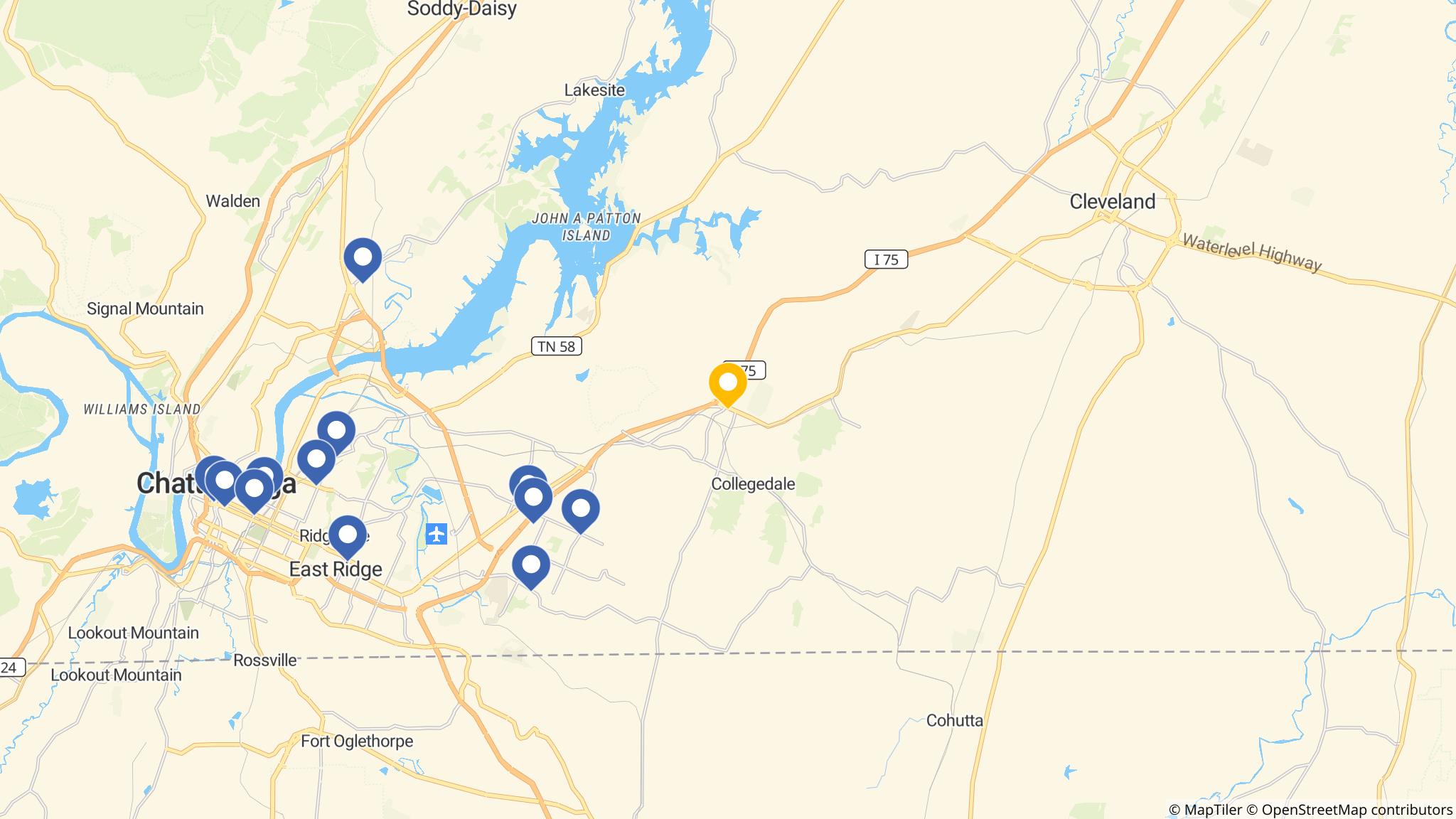 Street map of the ATM area