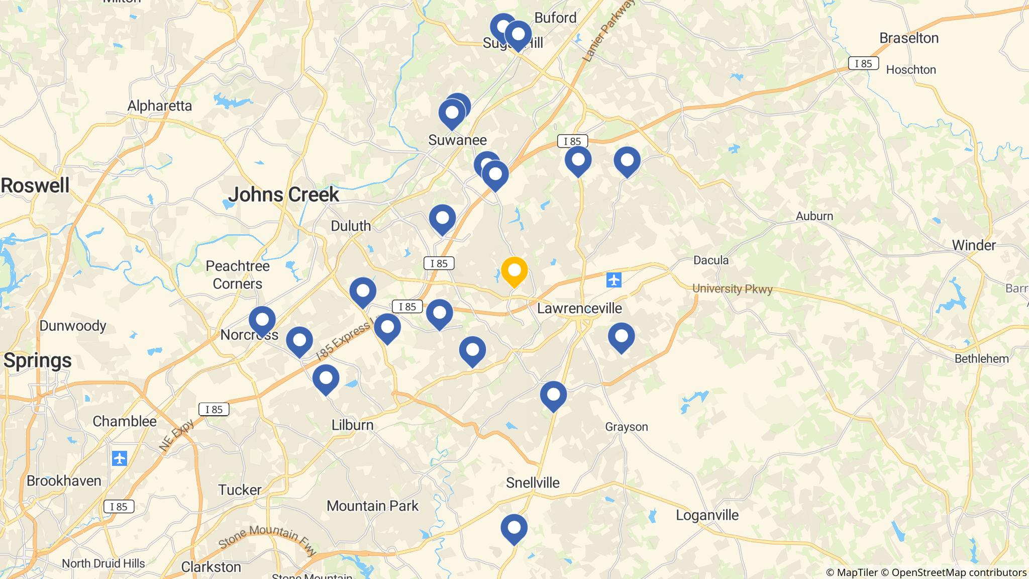 Street map of the ATM area