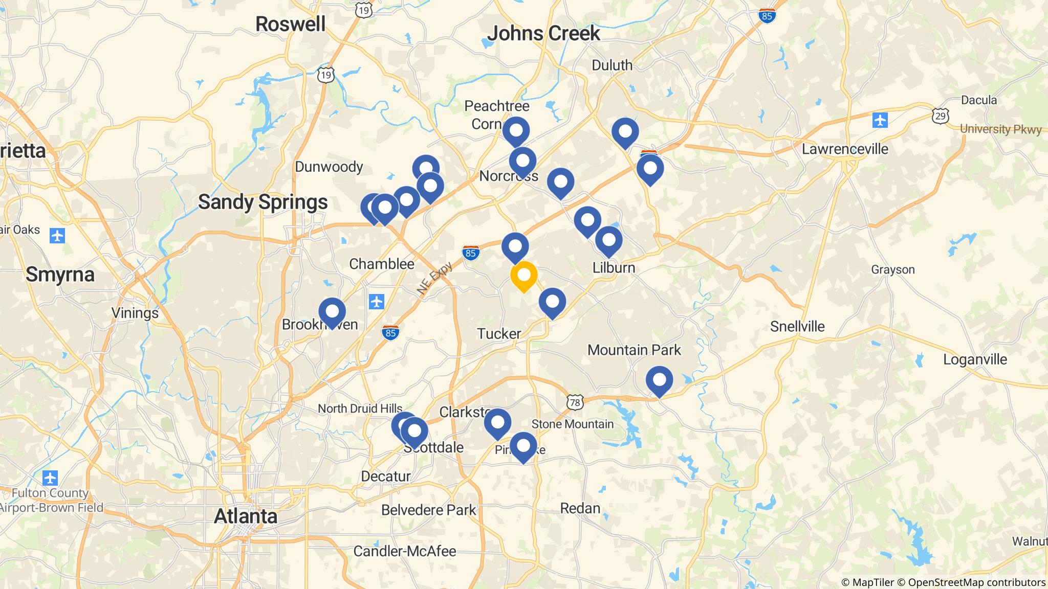 Street map of the ATM area