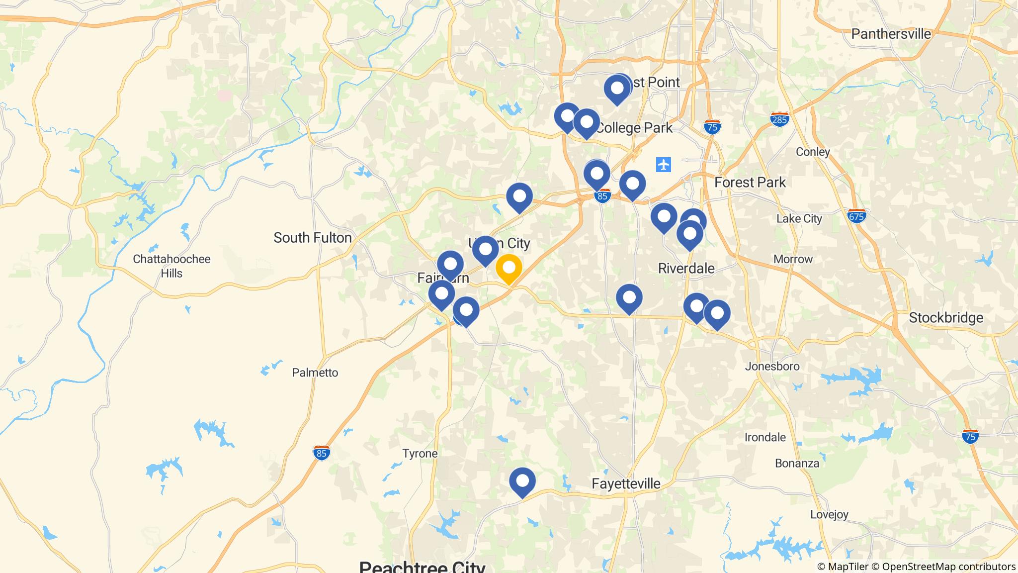 Street map of the ATM area