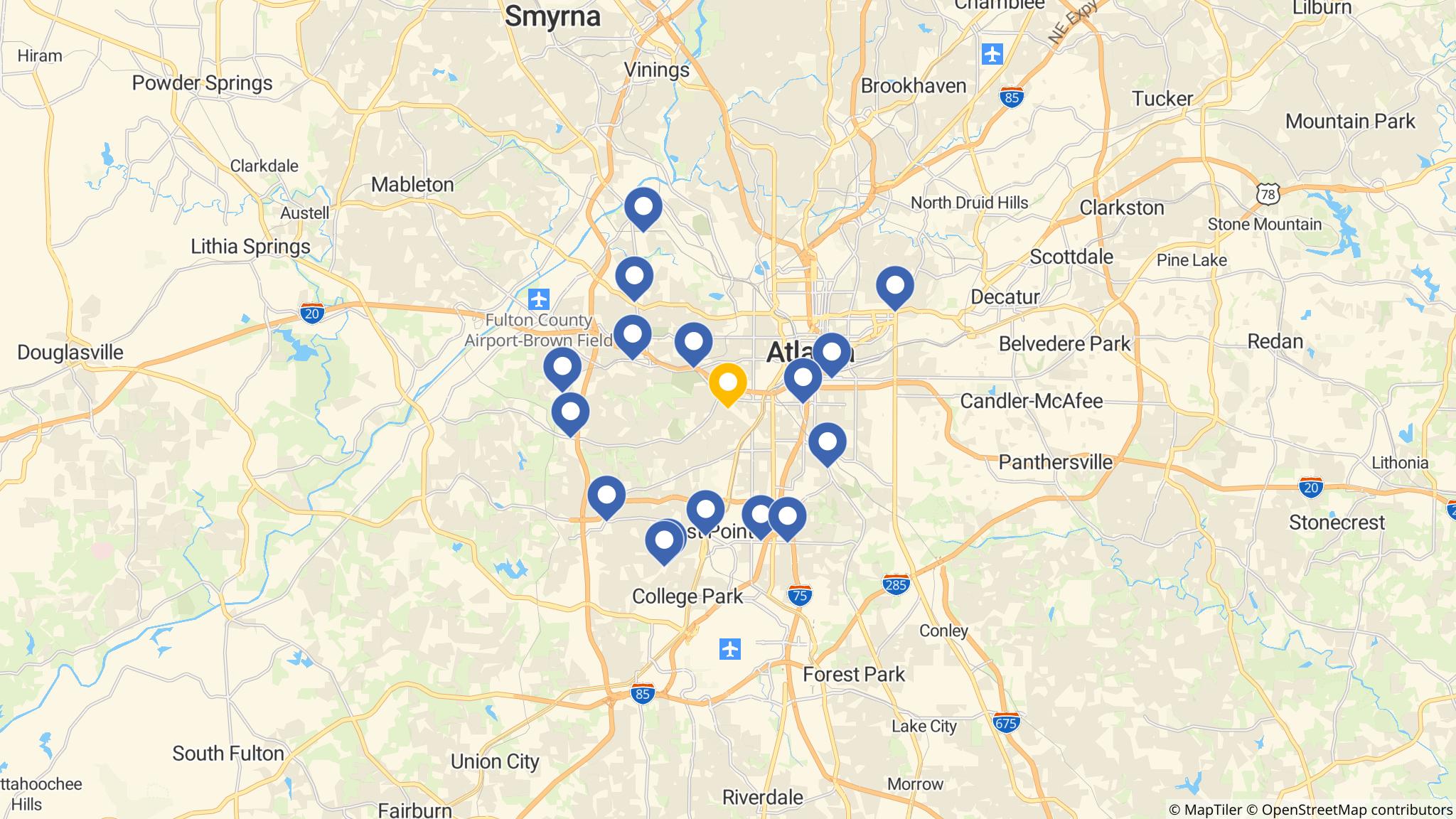 Street map of the ATM area