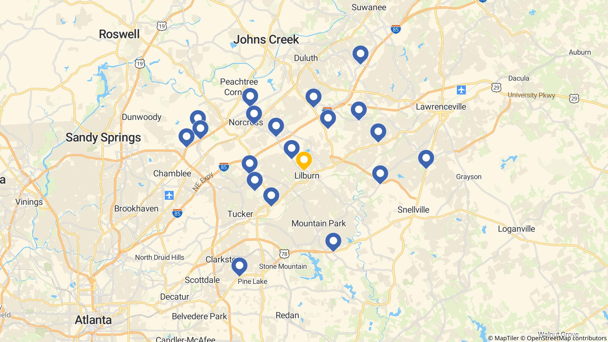 Street map of the ATM area