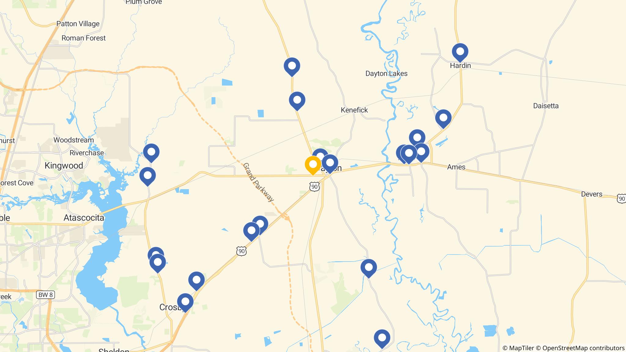 Street map of the ATM area