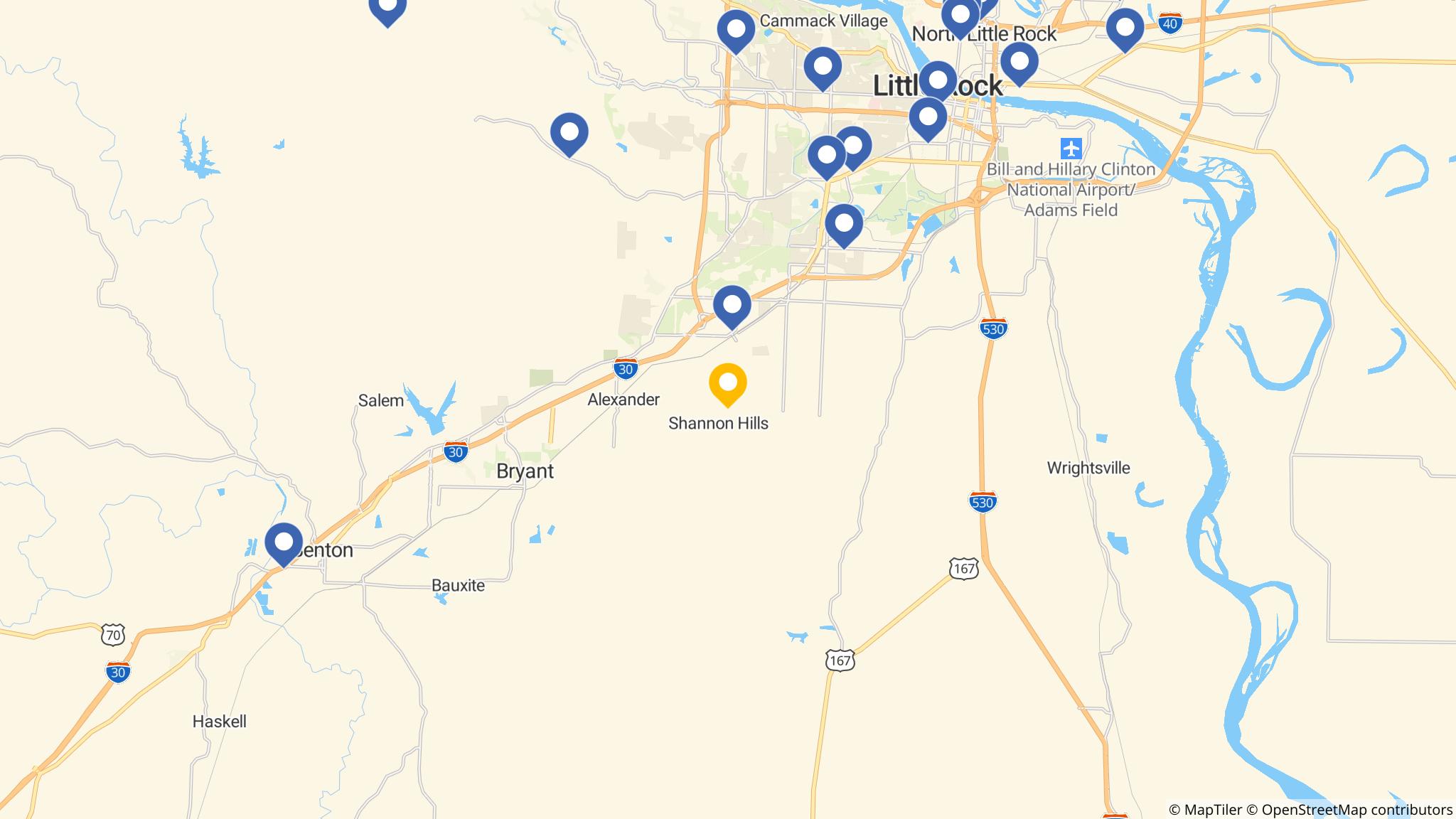 Street map of the ATM area