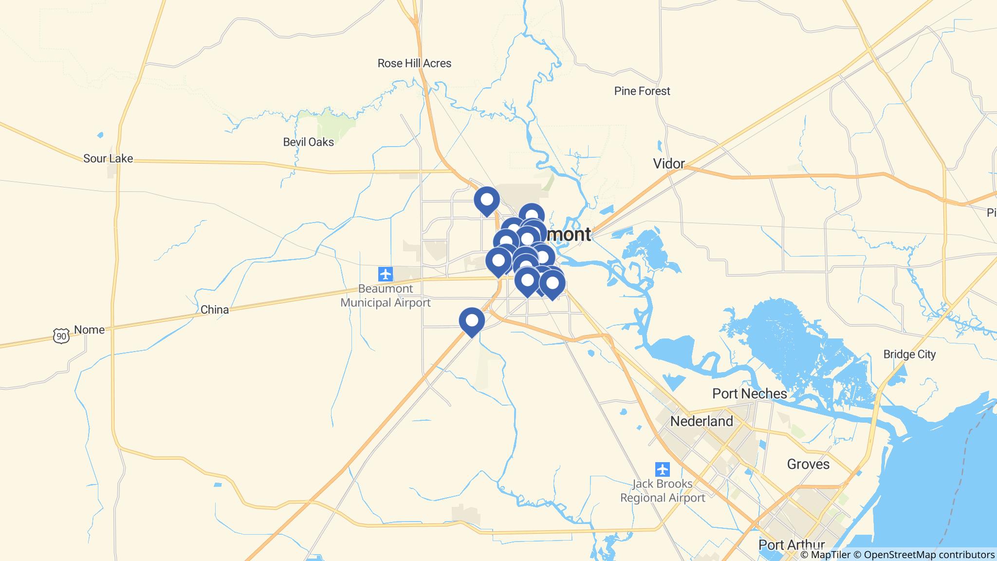 Street map of the ATM area