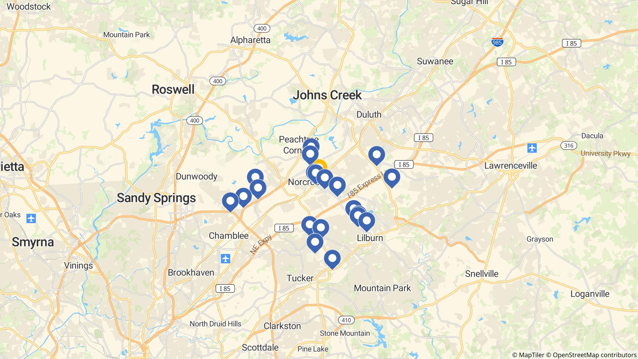 Street map of the ATM area