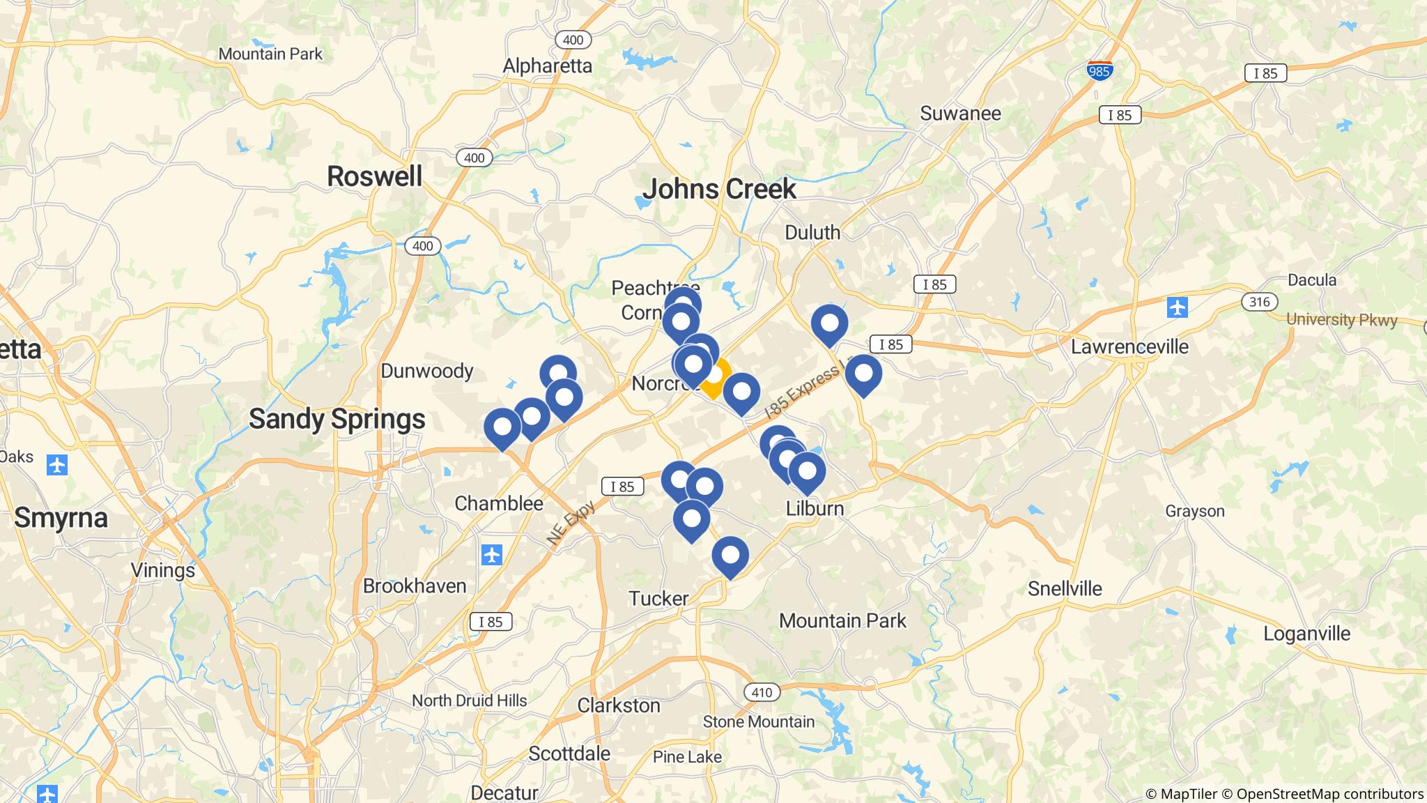 Street map of the ATM area