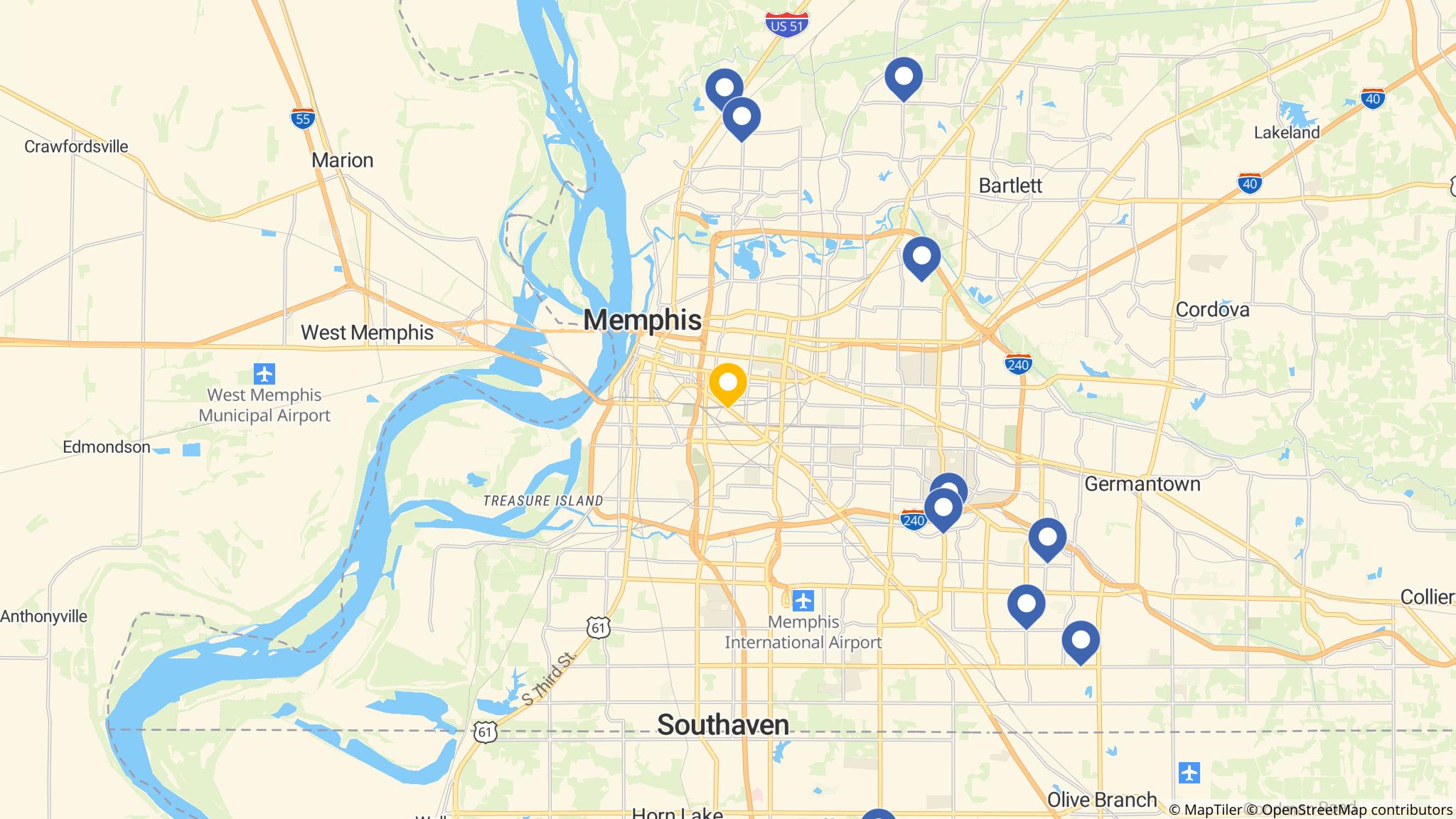 Street map of the ATM area