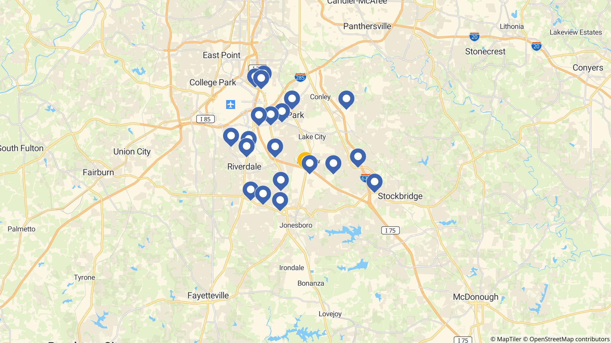 Street map of the ATM area