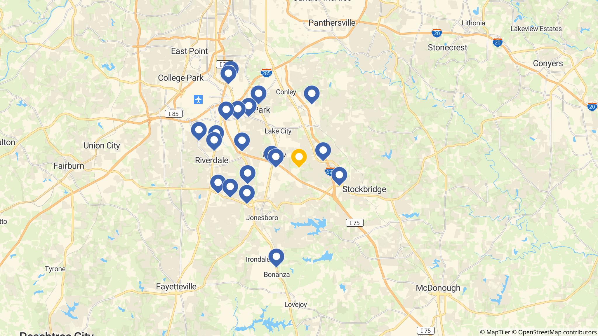 Street map of the ATM area