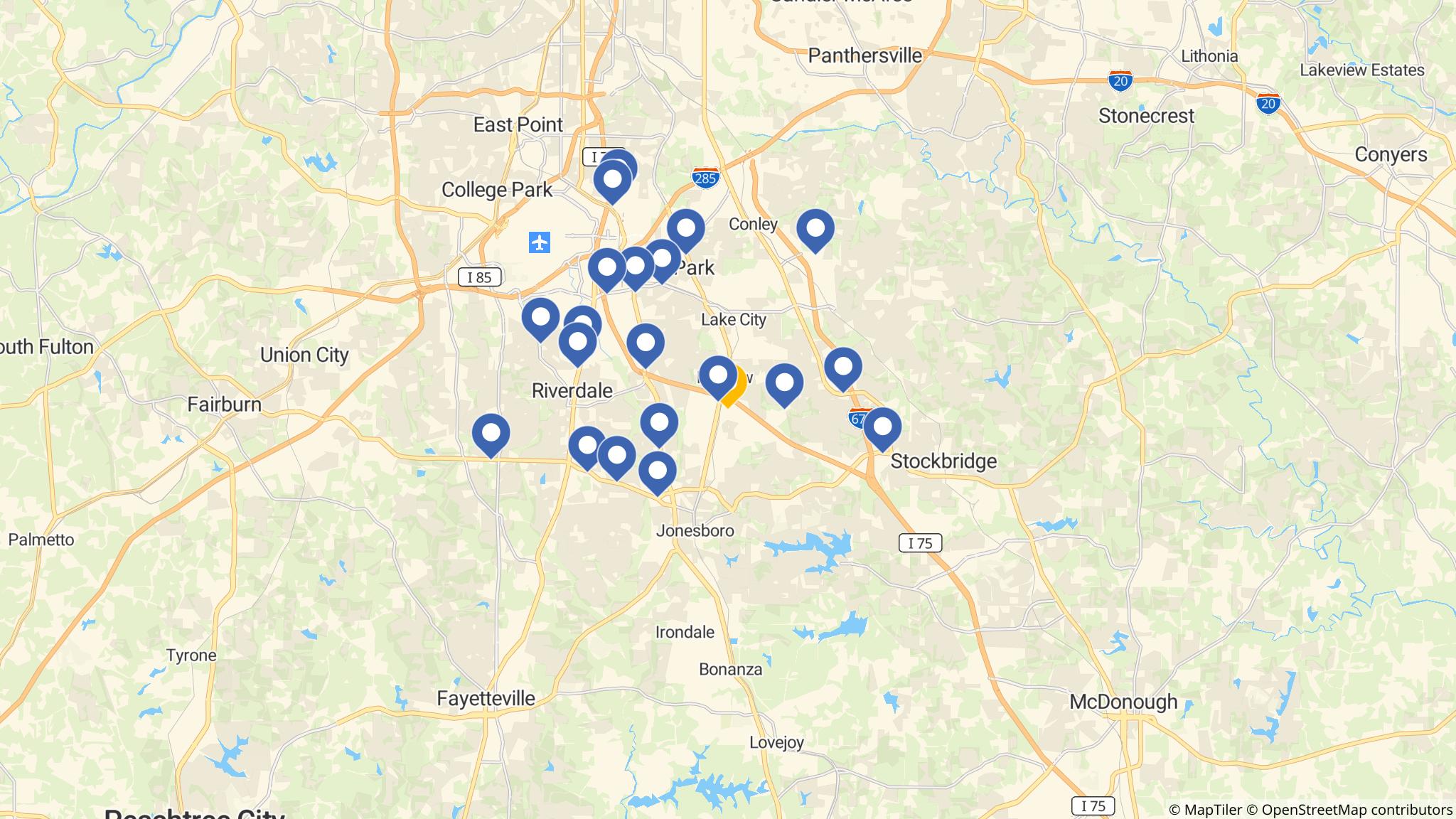 Street map of the ATM area