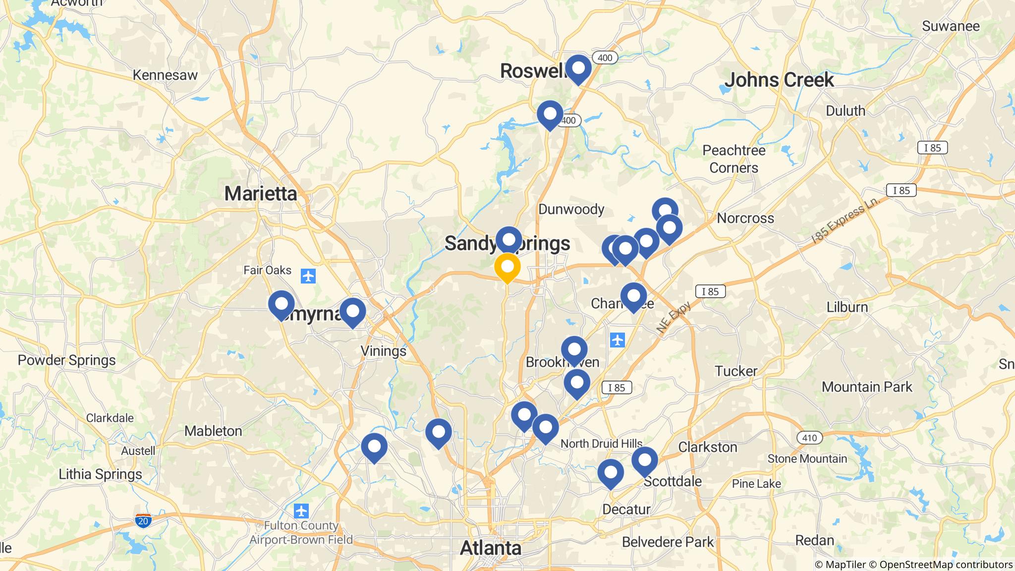 Street map of the ATM area