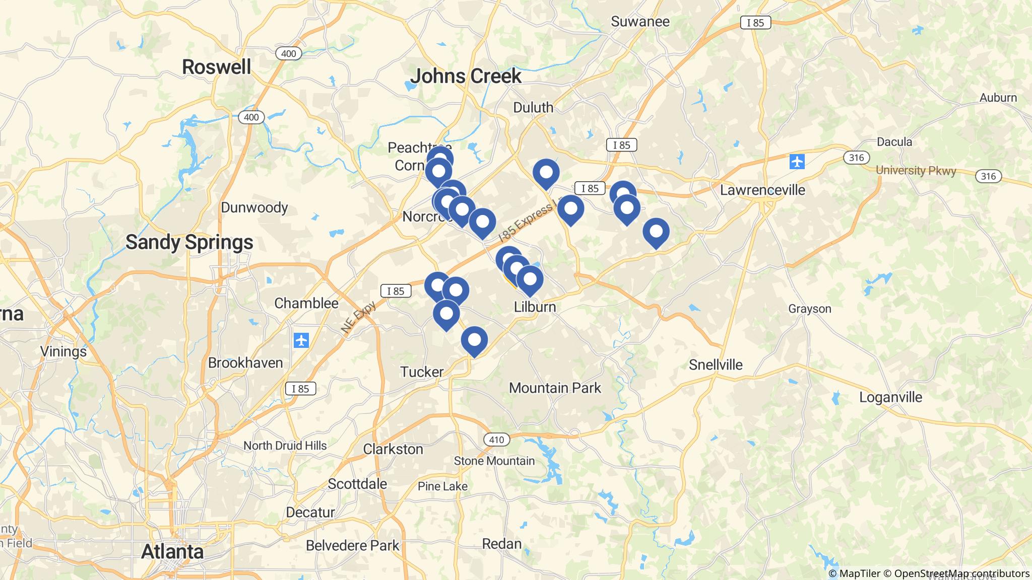 Street map of the ATM area