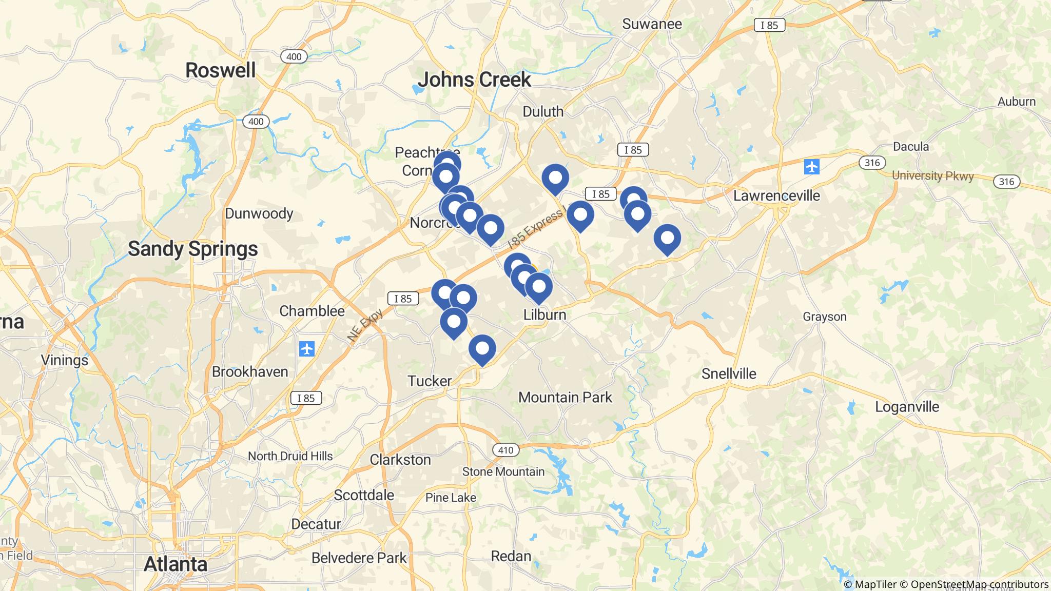 Street map of the ATM area