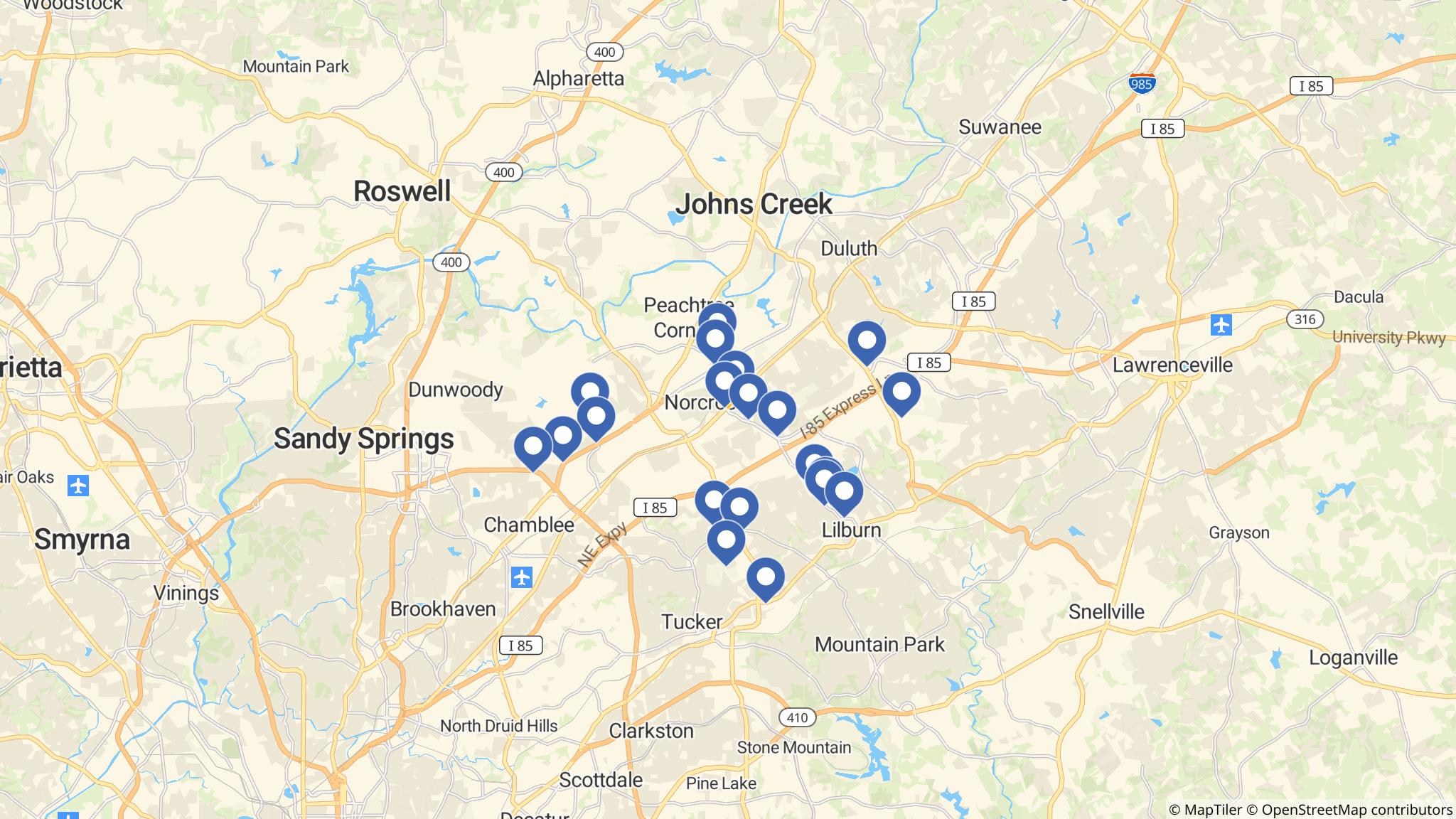 Street map of the ATM area