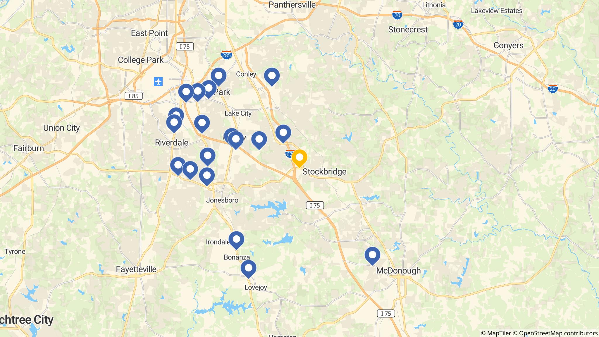 Street map of the ATM area