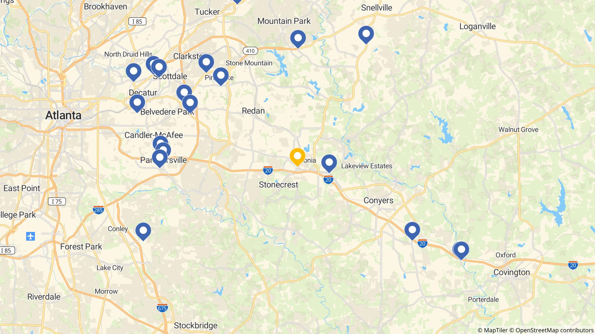 Street map of the ATM area