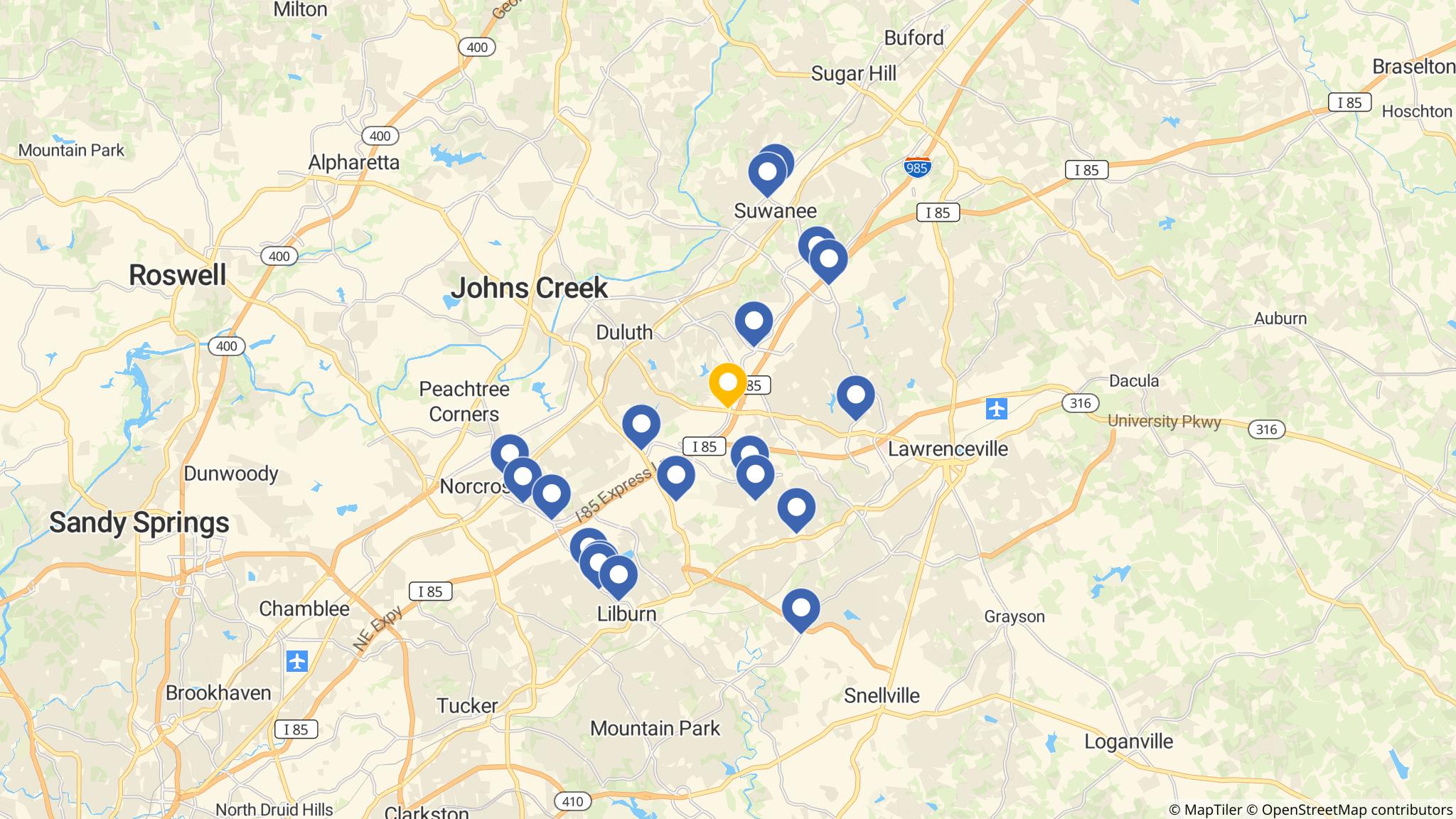 Street map of the ATM area