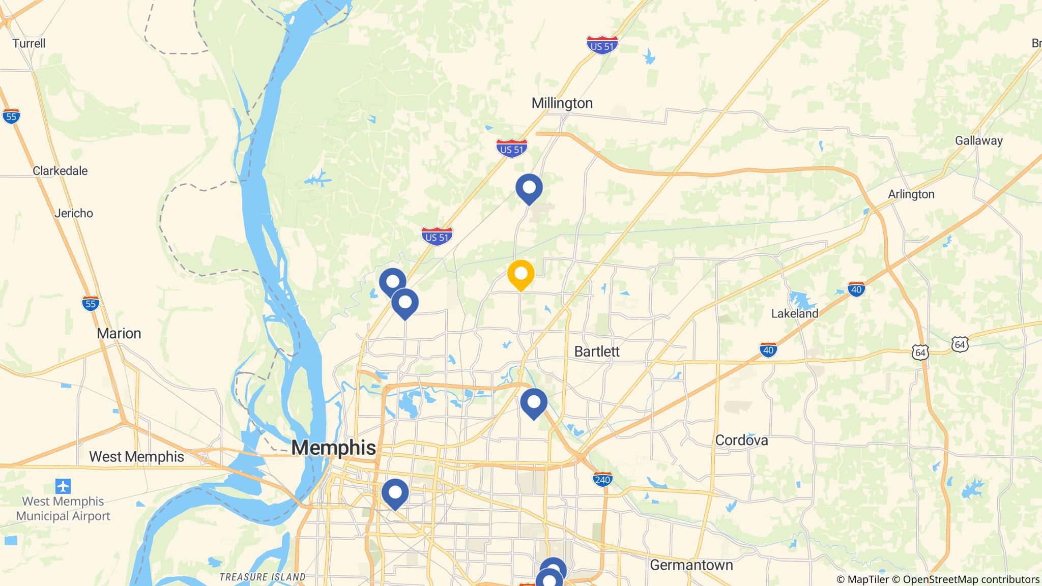 Street map of the ATM area