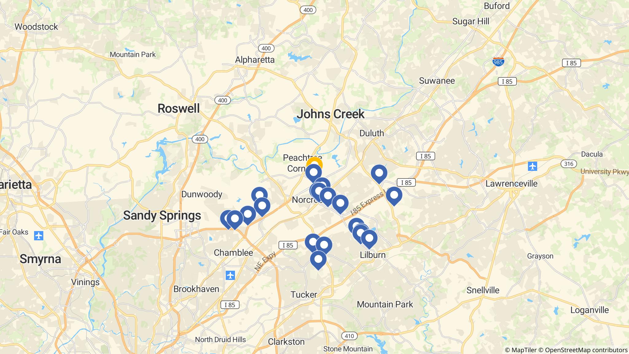 Street map of the ATM area