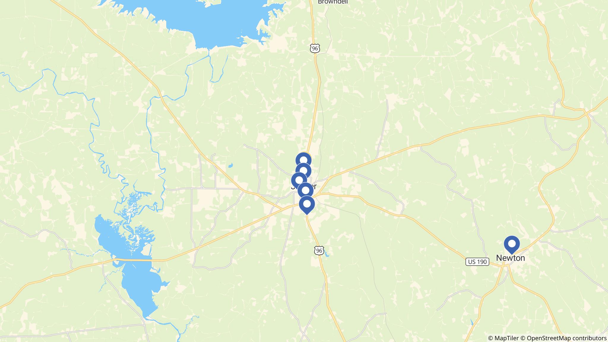 Street map of the ATM area