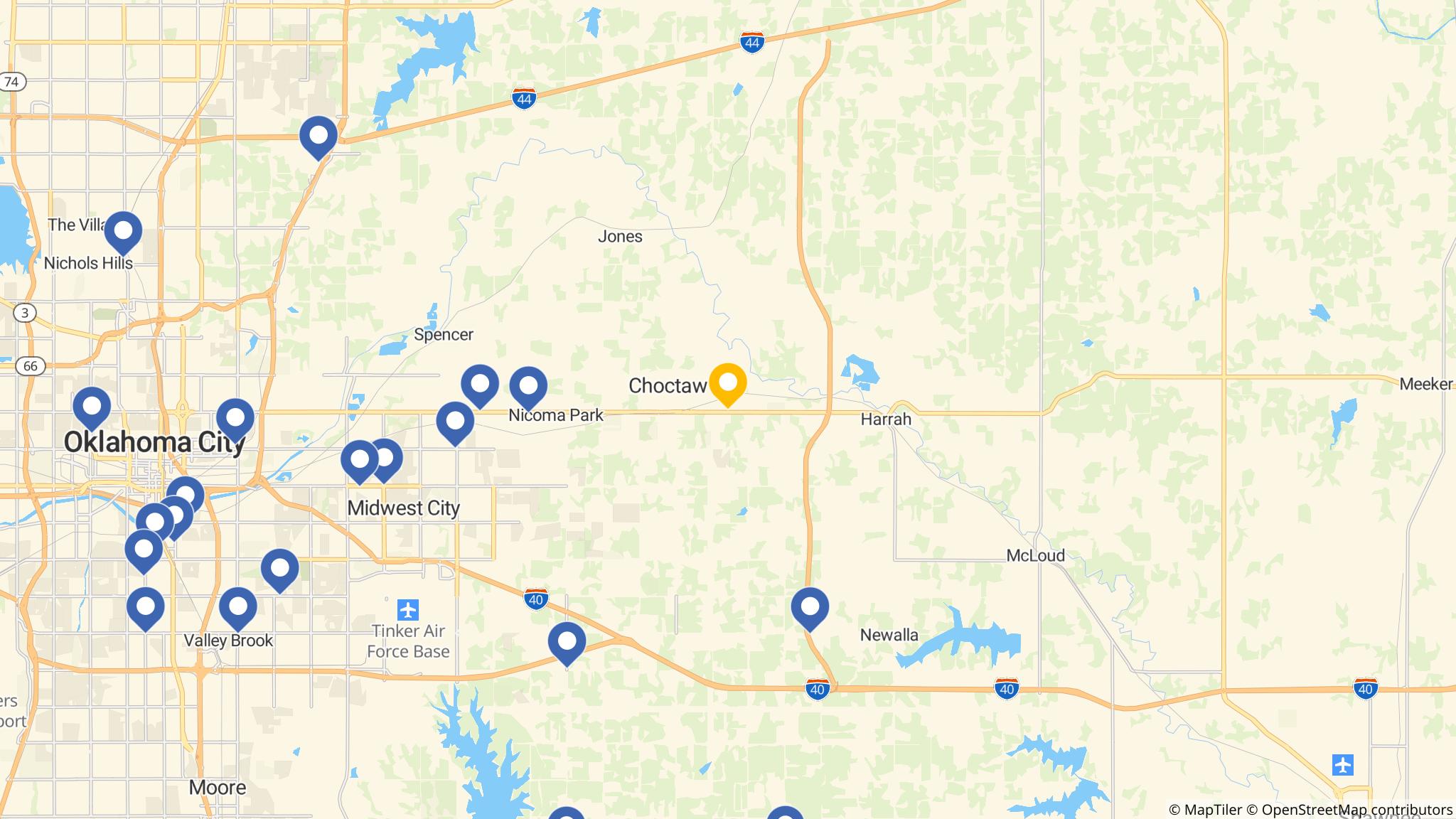 Street map of the ATM area