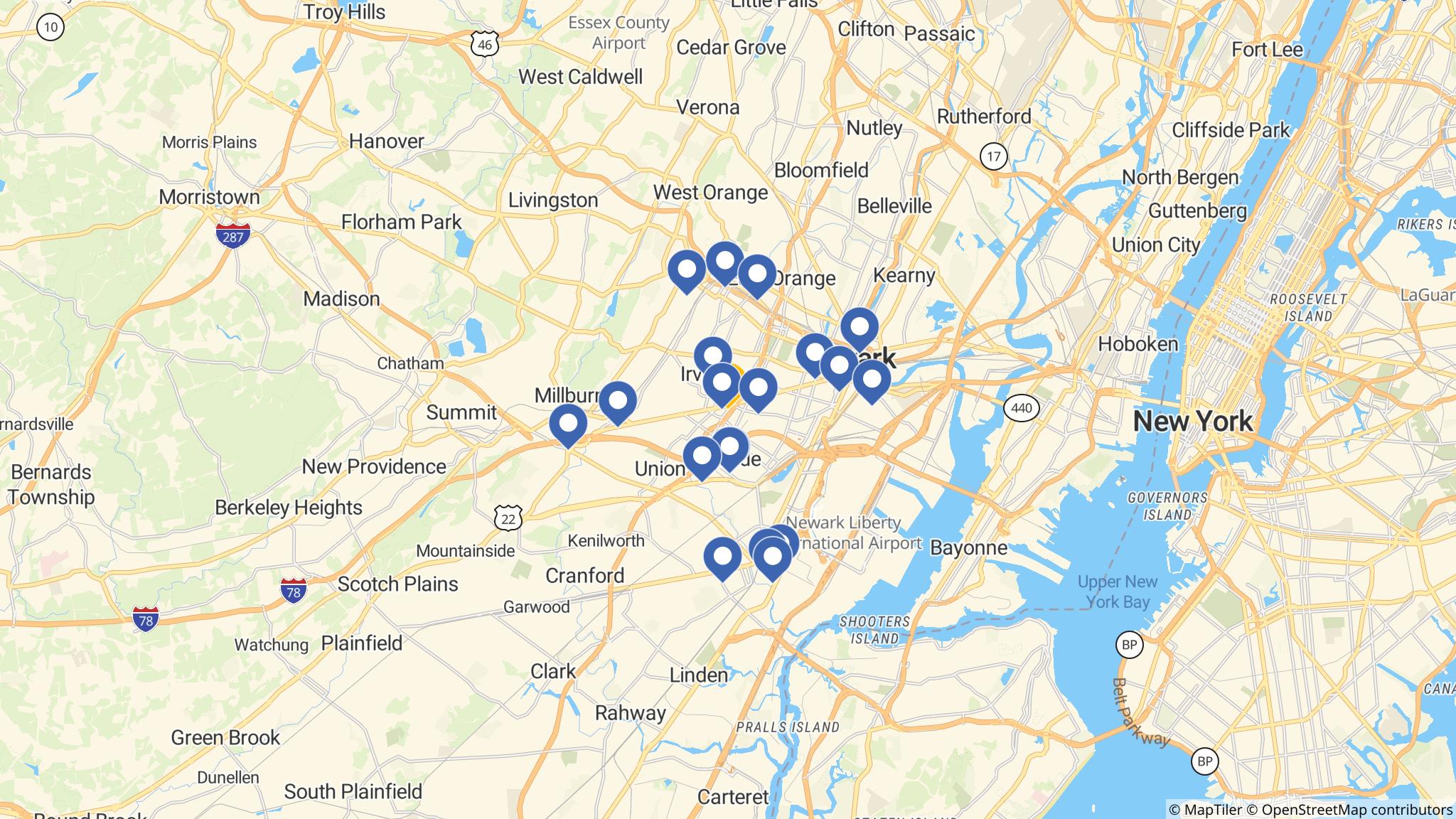 Street map of the ATM area