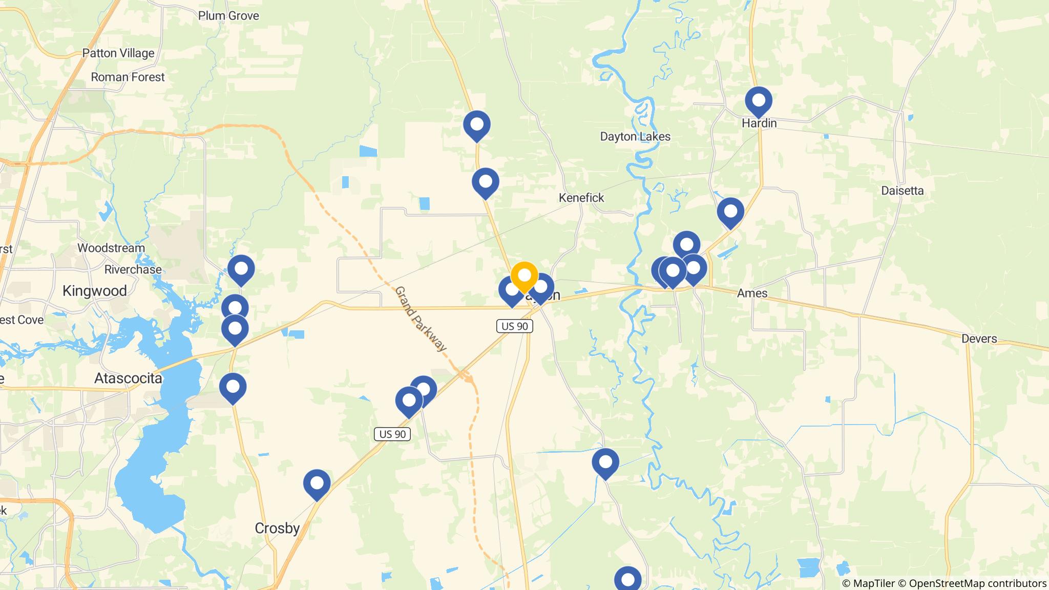 Street map of the ATM area