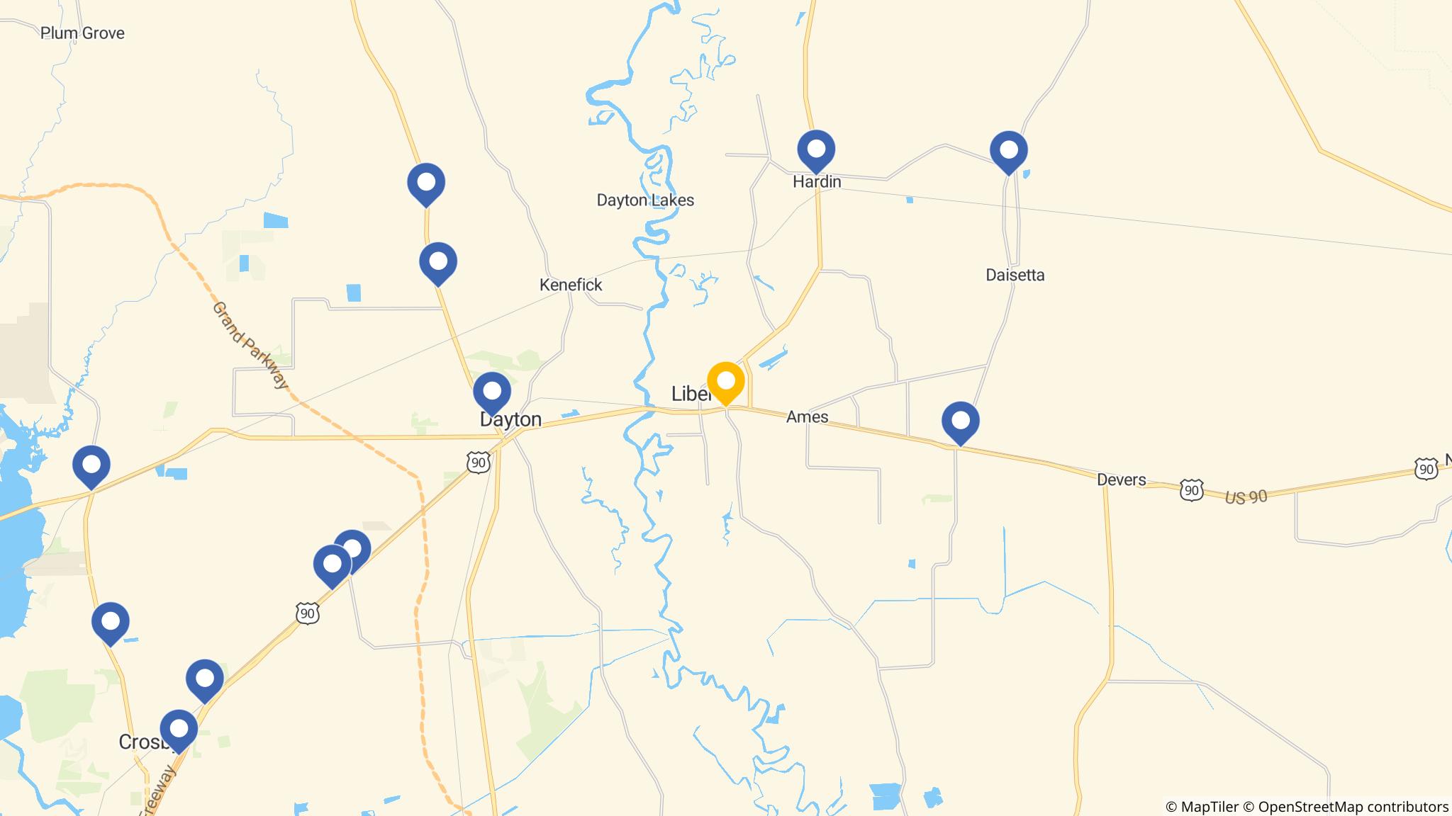 Street map of the ATM area