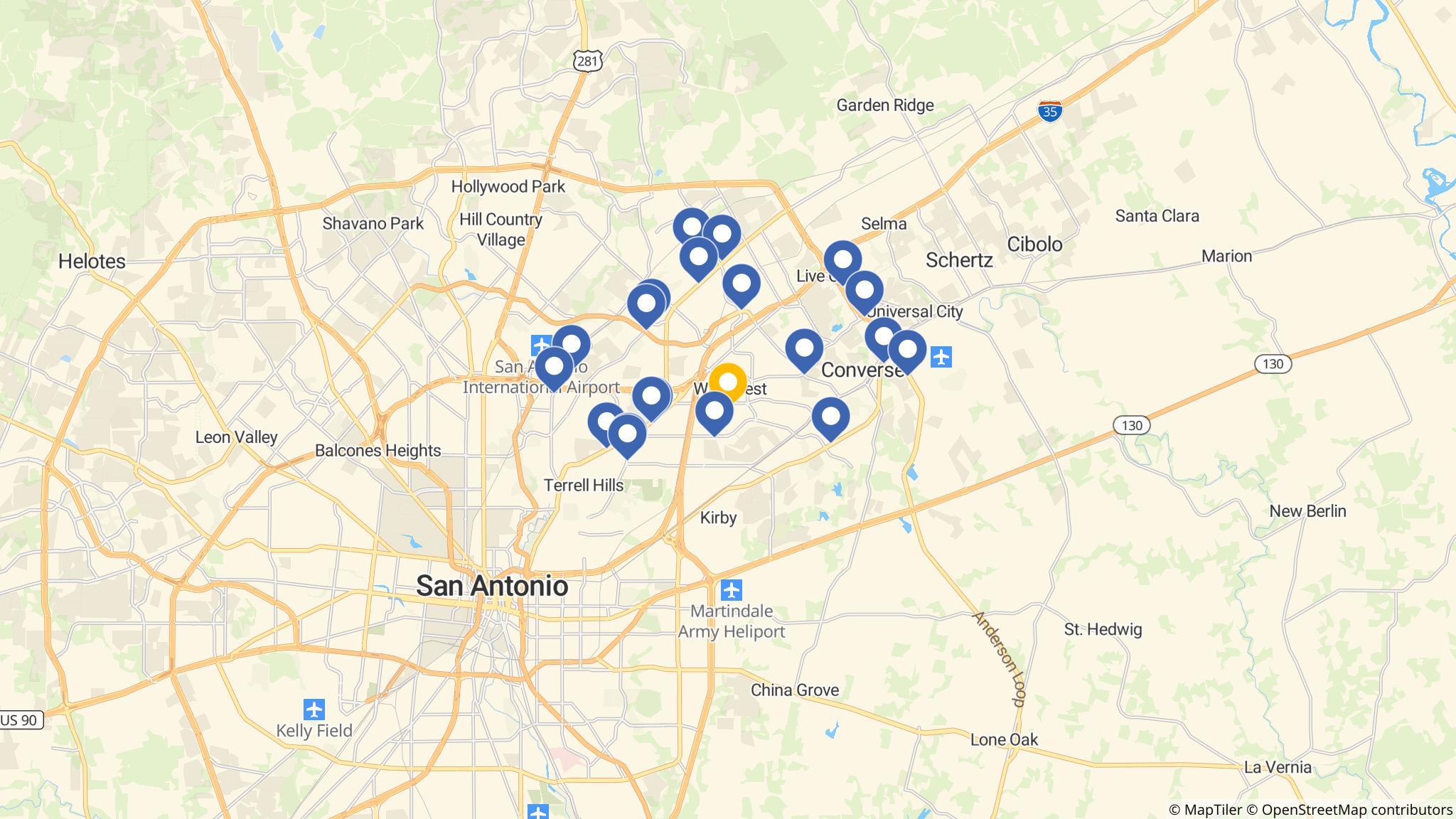 Street map of the ATM area